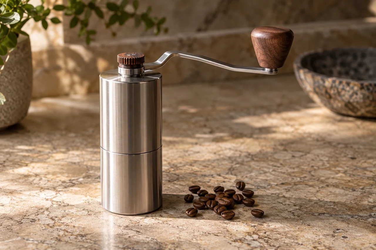 A calmer way to adjust your hand grinder — illustrative editorial image